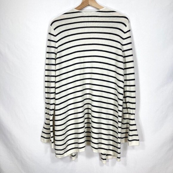 14th & Union Open Cardigan Stripe Minimalist Preppy Academia Boho M - Picture 3 of 5